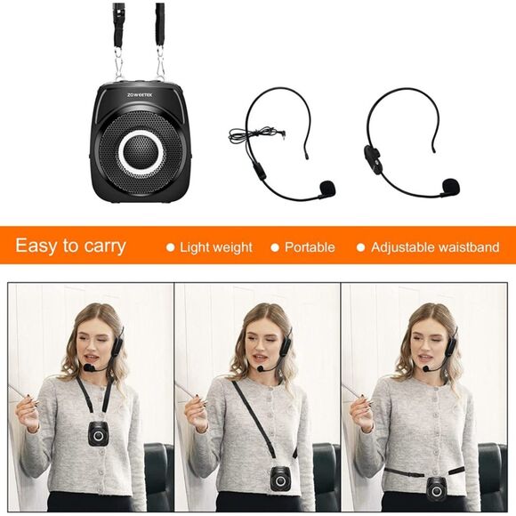 ZOWEETEK Voice Amplifier with Wireless Microphone Headset - New - Picture 9 of 9